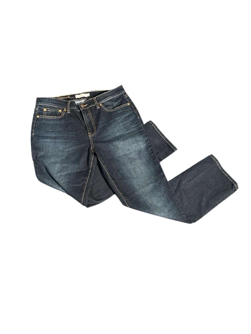 Tory Burch Pardon My French Dark Blue Straight Leg Cropped Jeans Size 28